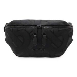 BURBERRY SONNY Monogram Body Bag Belt Waist Leather Black